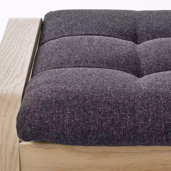 POÄNG Кресло с табуретом для ног - дубовый шпон, беленый/Gunnared темно-серый - фото 6