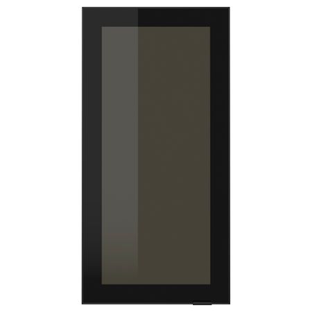 Стеклянная дверь ЮТИС, дымчатое стекло, черный