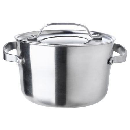 Кастрюля с крышкой СЕНСУЭЛЛ, нержавеющ сталь, серый (5.5 л)