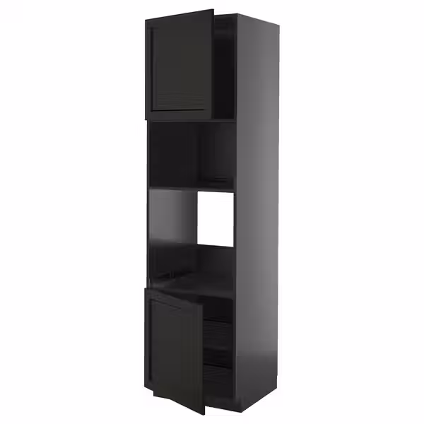 METOD - черно-серый/Lerhyttan черная морилка 60x60x220 см - фото 1