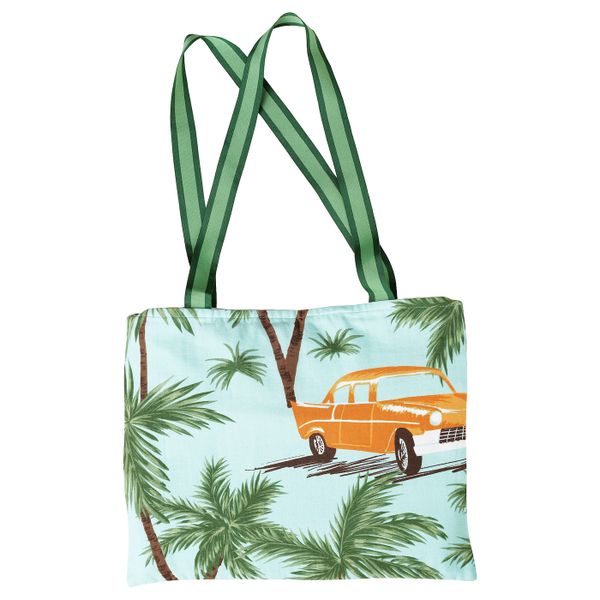 Пляжное полотенце с сумкой, орнамент «пальма/машина» синий 100x180 см IKEA СОЛБЛЕКТ 804.606.15 - фото 2