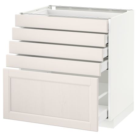 Напольный шкаф с 5 ящиками МЕТОД / МАКСИМЕРА, белый, Лаксарби белый