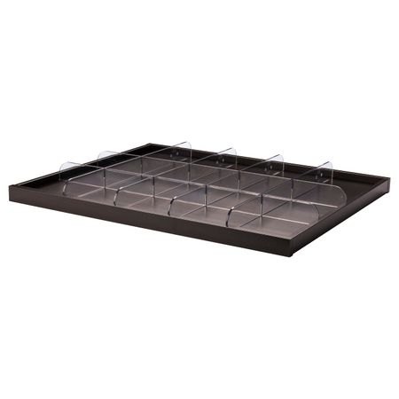 Выдвижная полка с разделителем, черно-коричневый, прозрачный 75x58 см IKEA КОМПЛИМЕНТ 792.429.68
