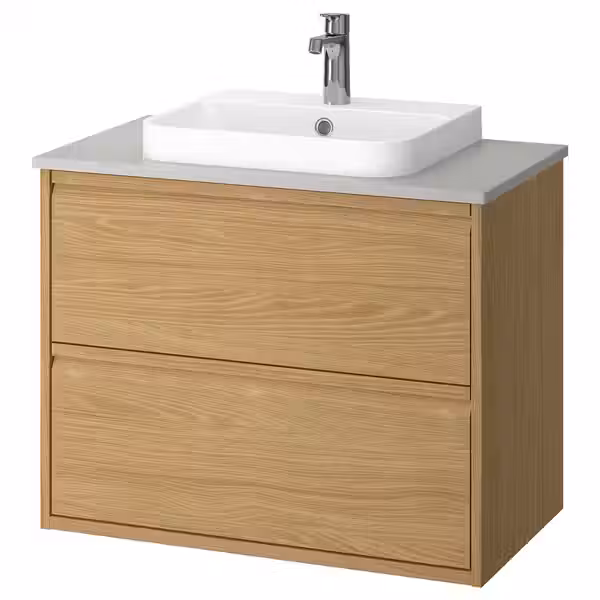 ÄNGSJÖN ЭНГШЁН / BACKSJÖN БАККШЁН Шкаф с ящиками/раковина/смеситель - фото 1