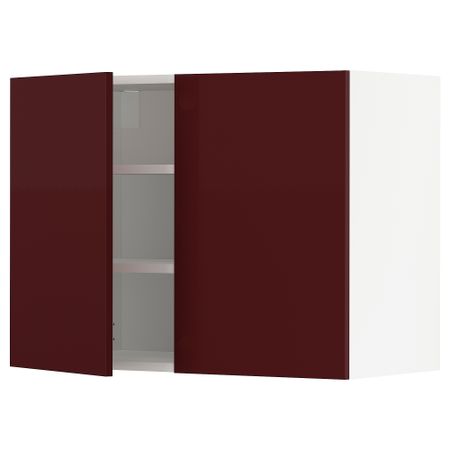 Навесной шкаф с полками, 2 дверцы, 80x60 cm IKEA METOD МЕТОД 294.615.81