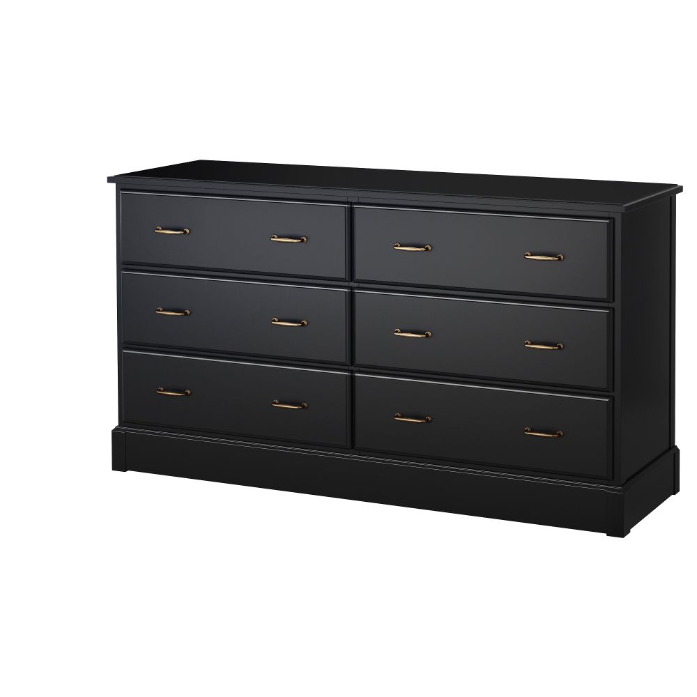 Комод с 6 ящиками УНДРЕДАЛЬ, черный - фото 1