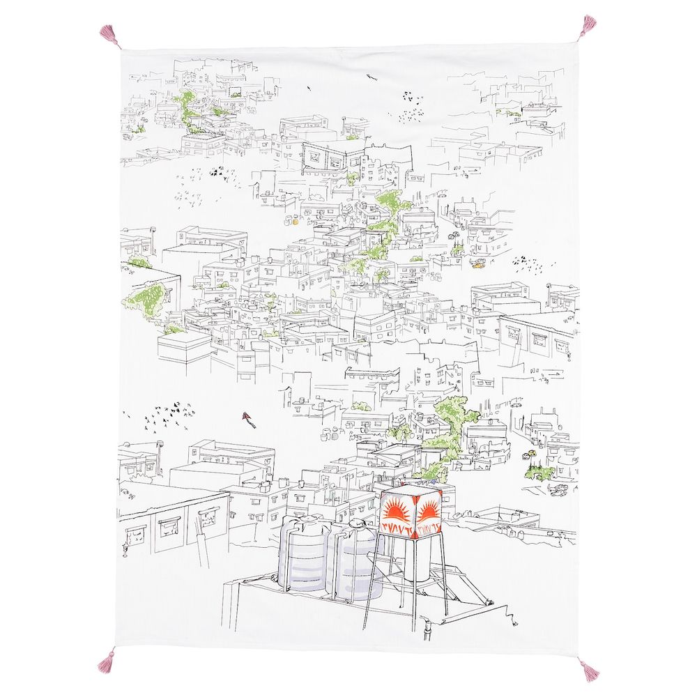 Плед, белый разноцветный/ручная работа 120x160 см IKEA LOKALT ЛОКАЛЬТ 204.994.99 - фото 1