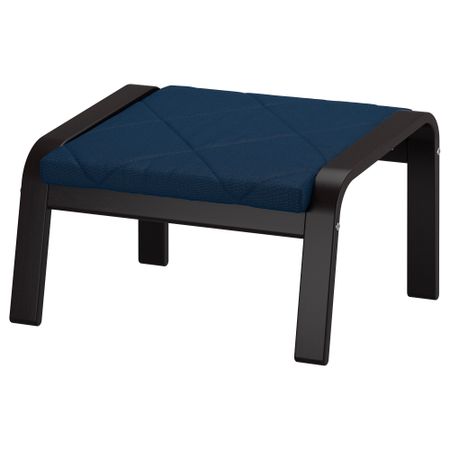 Табурет для ног ПОЭНГ, черно-коричневый, Эдум темно-синий