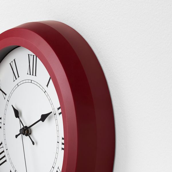 Настенные часы, красный 25 см IKEA НУФРА 104.724.62 - фото 3