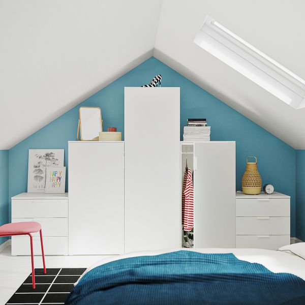 Гардероб с 3 дверями/6 ящиками, белый/Фоннес белый 300x57x181 см IKEA OPPHUS ОПХУС 994.369.65 - схема-чертеж с размерами