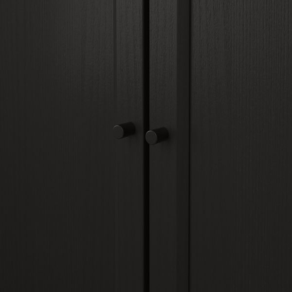 Стеллаж с дверьми, черно-коричневый 80x30x106 см IKEA BILLY БИЛЛИ / OXBERG ОКСБЕРГ 492.810.46 - фото 3