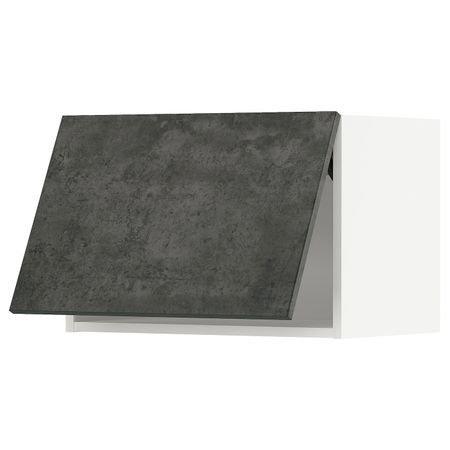 Горизонтальный навесной шкаф, белый/кальхюттан под темно-серый бетон 60x40 см IKEA METOD МЕТОД 594.413.27