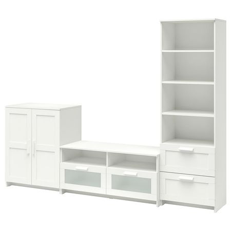 BRIMNES Шкаф для ТВ, комбинация - белый 258x41x190 см