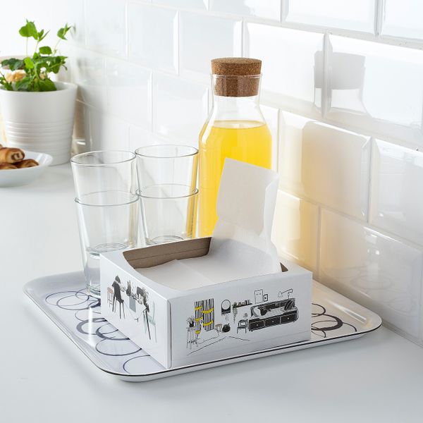 Салфетка бумажная, белый 16x32 см IKEA FAMILJ ФАМИЛИ 404.003.84 - фото 4