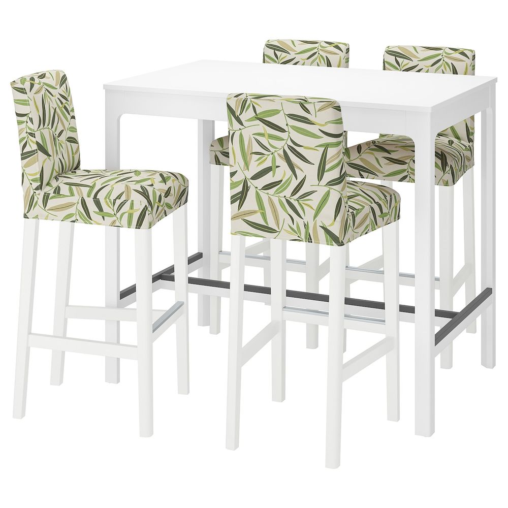 Барн стол + 4 барного стула, белый/Фогельфорс разноцветный IKEA EKEDALEN ЭКЕДАЛЕН / BERGMUND БЕРГМУНД 594.087.71 - фото 1
