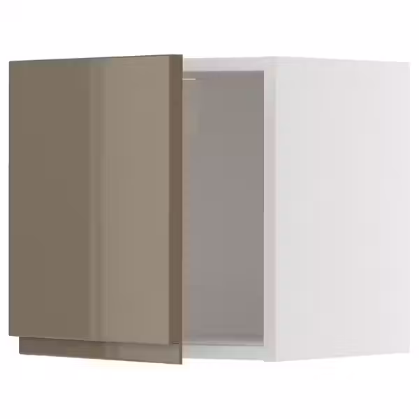 METOD Навесной шкаф - белый/Voxtorp глянцевый темный серо-коричневый 40x40 см - фото 1