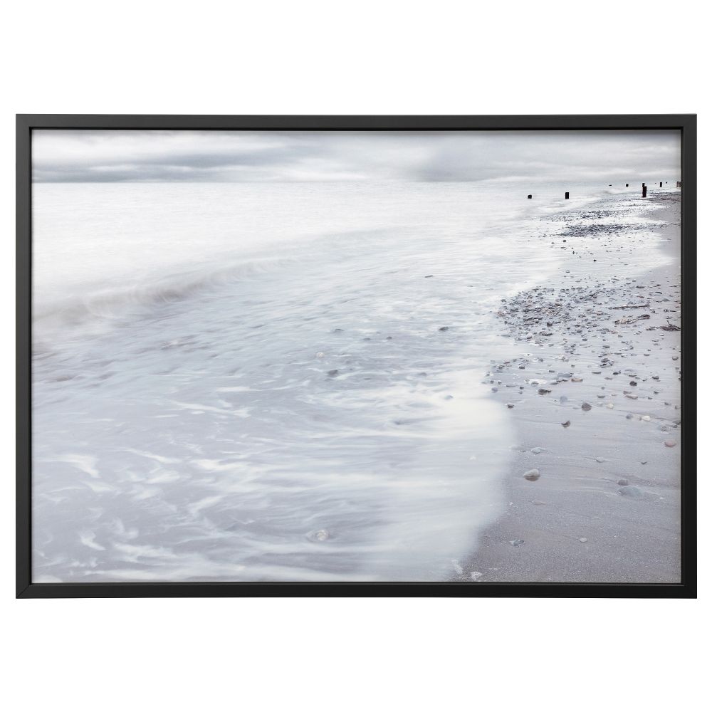 Картина с рамой БЬЁРКСТА, Зимние волны, черный (140x100 см) - фото 1