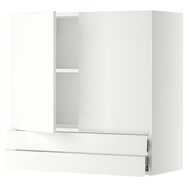 Навесной шкаф, 2 дверцы, 2 ящика МЕТОД / ФОРВАРА, белый, Хэггеби белый - фото 1