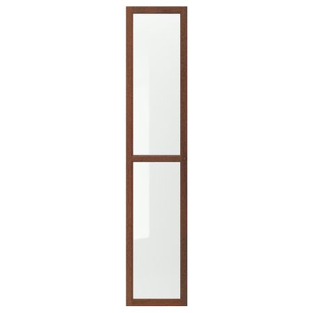 Стеклянная дверь, 40x192 см, коричневый ясеневый шпон IKEA OXBERG ОКСБЕРГ 303.233.67