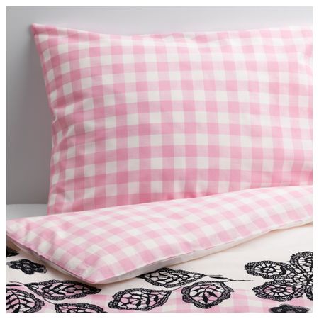 Пододеяльник и 1 наволочка МИСТИСК, кружево розовый (150x200/50x70 см)