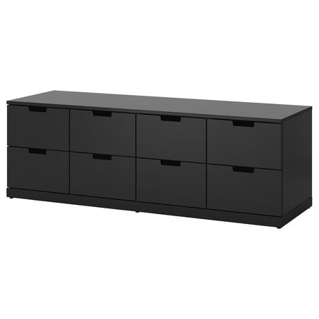 NORDLI Комод с 8 ящиками - антрацит 160x54 см