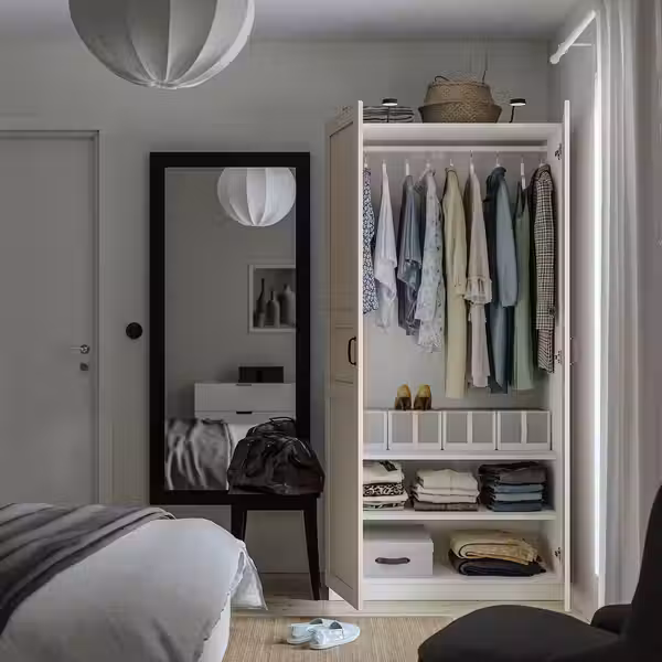 PAX / FLISBERGET Гардероб - белый/светло-бежевый 100x60x201 см - фото 2