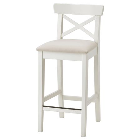Стул барный, белый, Hallarp бежевый, 65 см IKEA INGOLF ИНГОЛЬФLF ИНГОЛЬФ 004.787.37