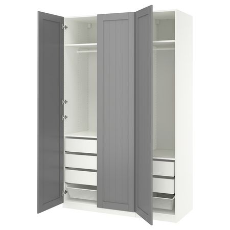 PAX / GULLABERG Гардероб, комбинация - белый/серый 150x60x236 см