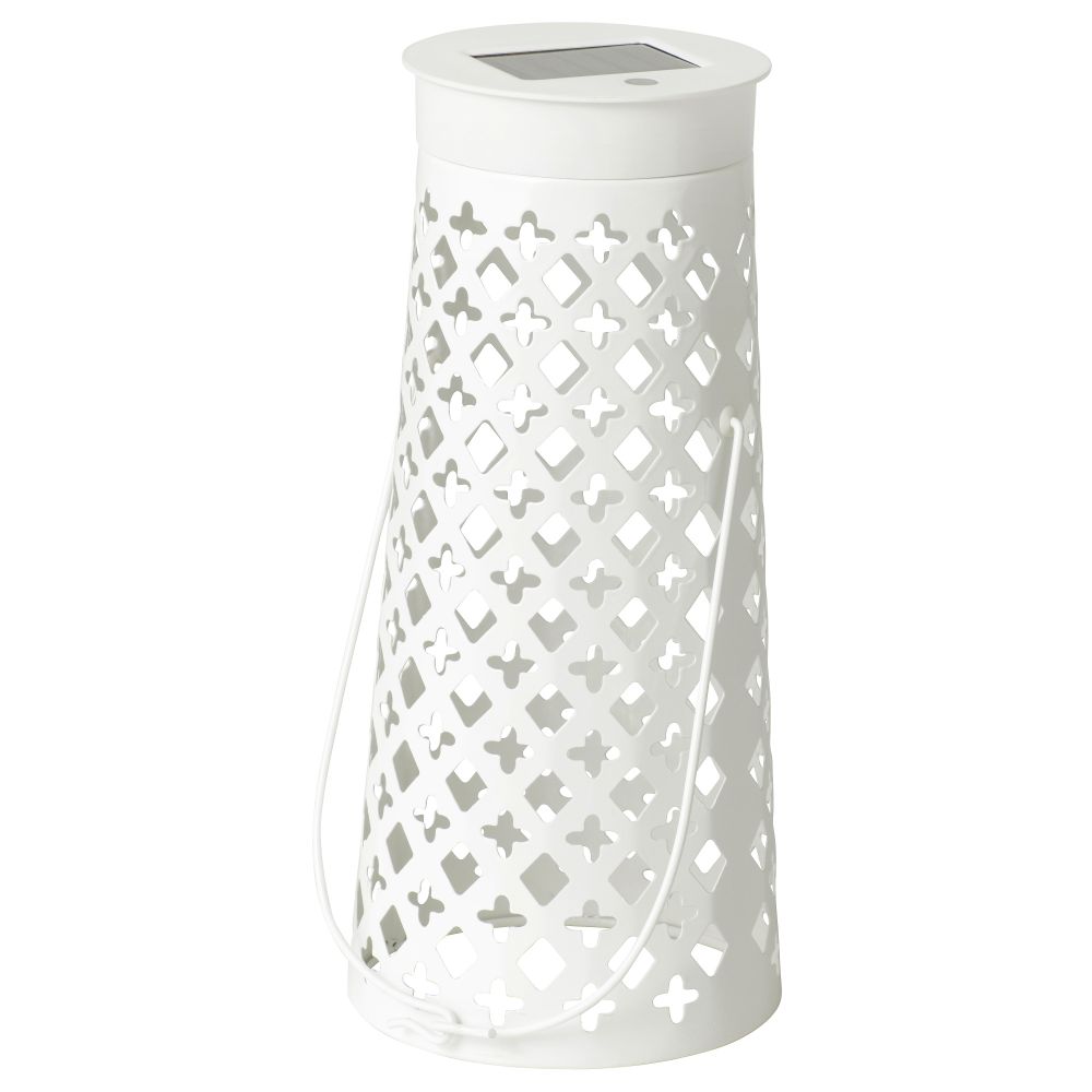 Настольная светодиодная лампа, солнечная батарея СОЛВИДЕН, конусообразный белый - фото 1