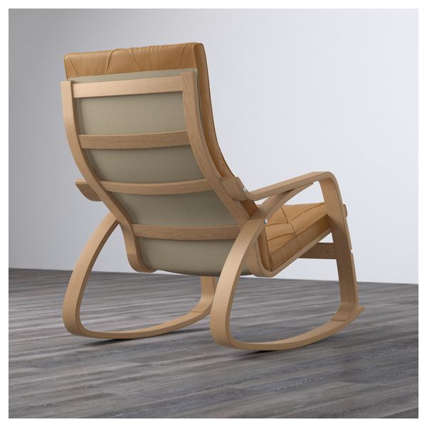 Кресло-качалка ПОЭНГ, дубовый шпон, Сеглора неокрашенный - фото 3