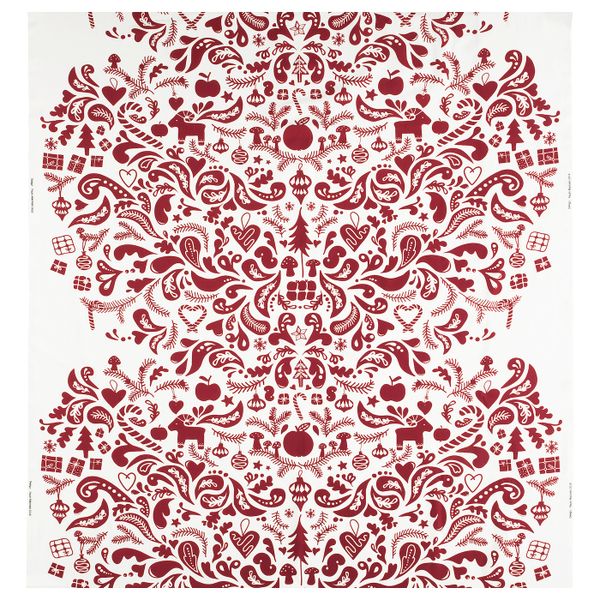 Ткань, белый, красный, 150 см IKEA ВИНТЕР 2019 404.473.86 - фото 1