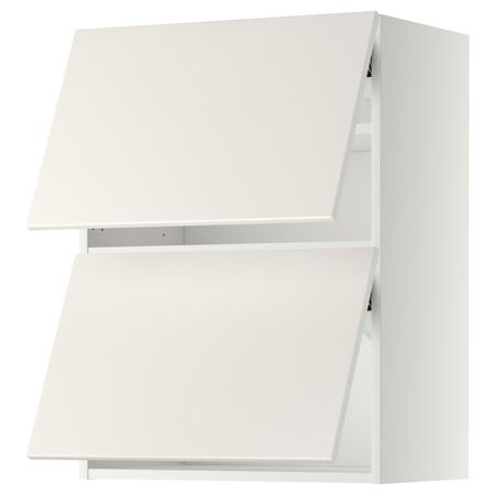 Навесной шкаф, 2 дверцы, горизонтал, белый/Веддинге белый 60x80 см IKEA МЕТОД 492.236.45