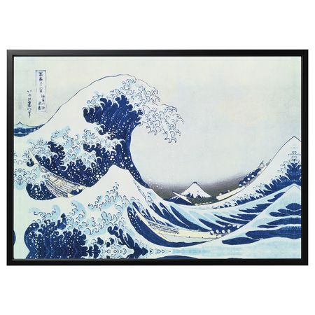 Картина с рамой, Японская волна, черный 140x100 см IKEA БЬЁРКСТА 292.978.21