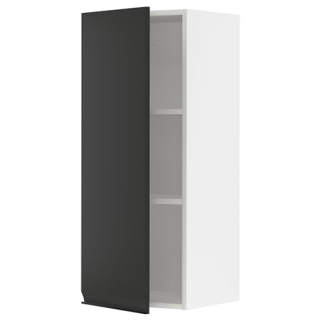 Навесной шкаф с полками, белый, Upplöv матовый антрацит, 40x100 см IKEA METOD МЕТОД 994.932.77