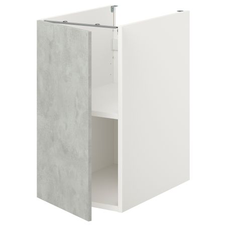 Напольный шкаф с полкой, дверцей, 40x62x75 см, белый, под бетон IKEA BEGIVENHET БЕГИВЕНХЕТ 593.209.76