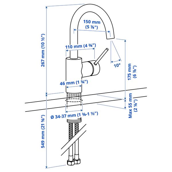 IKEA, дополнительный ракурс - схема-чертеж с размерами