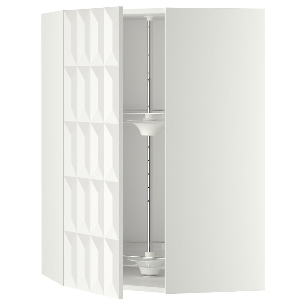 Угловой навесной шкаф с вращающейся секцией МЕТОД, белый, Гэррестад белый - схема-чертеж с размерами