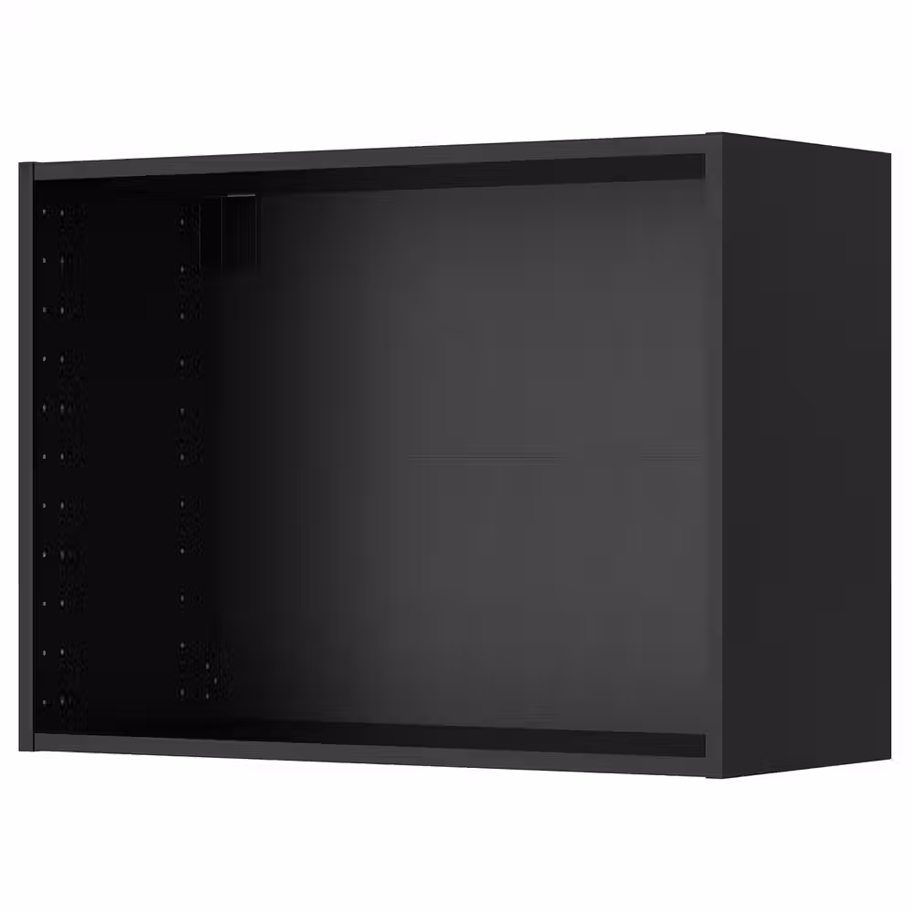 METOD Каркас навесного шкафа - черно-серый 80x37x60 см - схема-чертеж с размерами