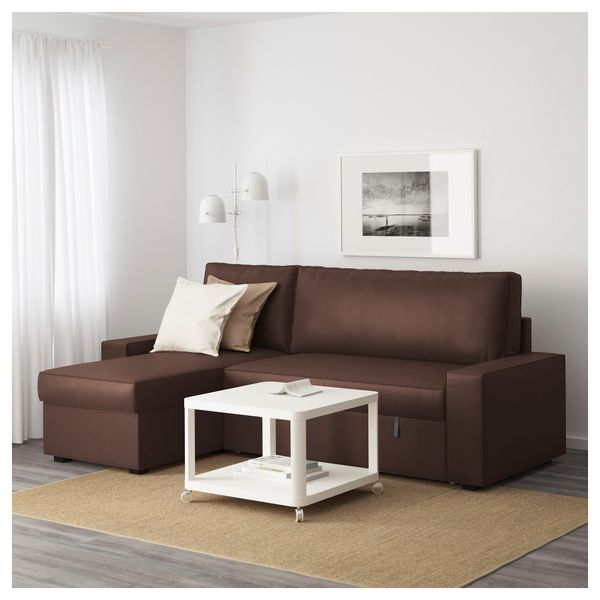 Диван-кровать с козеткой ВИЛАСУНД, Бурред темно-коричневый - фото 3