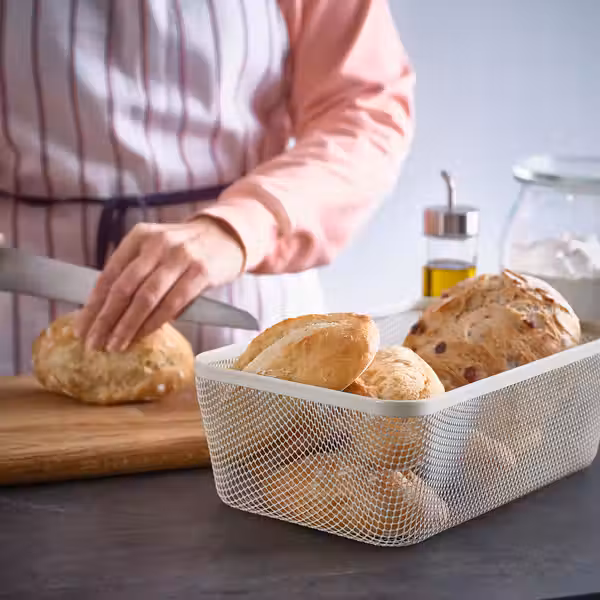 IKEA 365+ Корзина для хранения продуктов - металлический/белый 30x20x11 см - фото 2