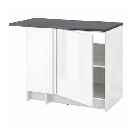 Напольный шкаф угловой, глянцевый белый, 100x91 см IKEA KNOXHULT КНОКСХУЛЬТ 404.861.27