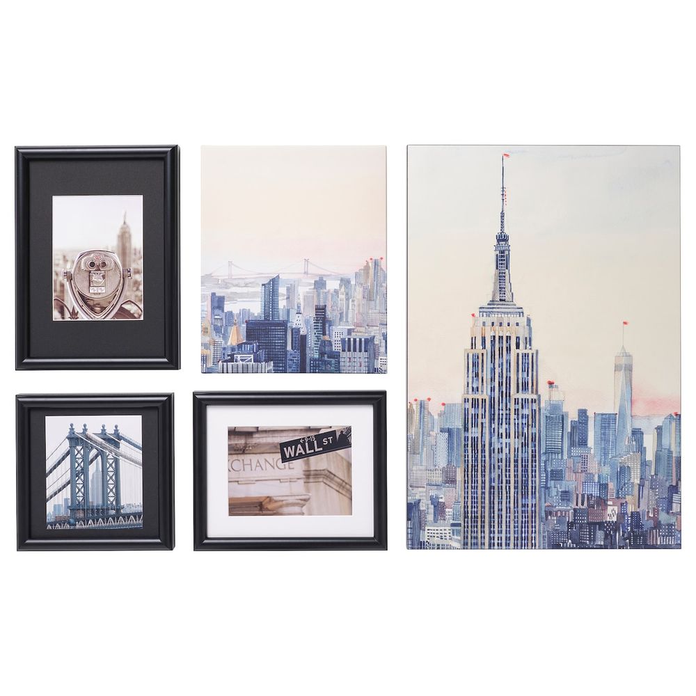 Набор картин, 5 шт., Нью-Йорк, я люблю тебя IKEA RAMHÄLL РАМХЭЛЛА 805.004.09 - фото 1