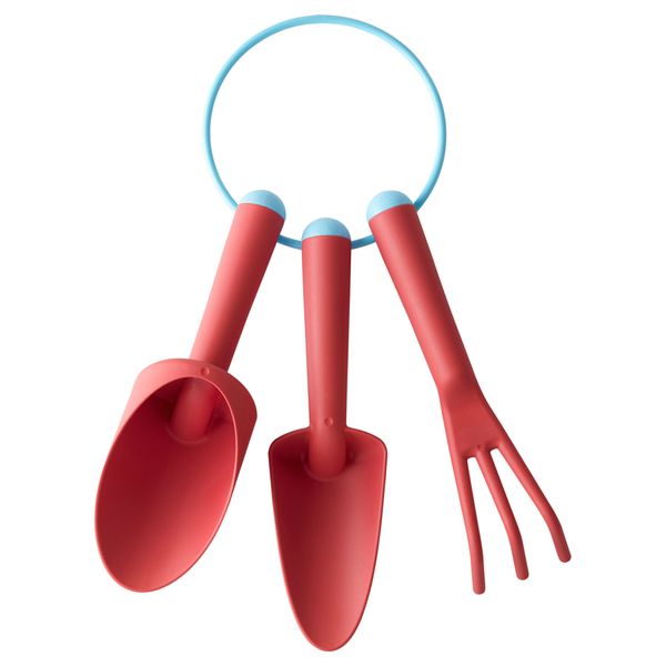 Набор садовых инструментов, 3 предмета ГРЭСМАРО, красный - фото 1