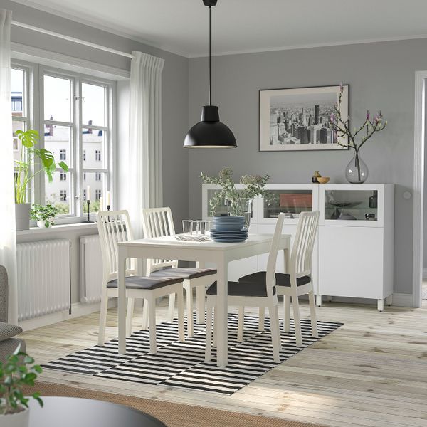 Стол и 4 стула, белый/Хакебу темно-серый 120/180 см IKEA EKEDALEN ЭКЕДАЛЕН / EKEDALEN ЭКЕДАЛЕН 994.294.13 - фото 2