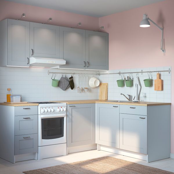 Кухня, серый 220x180x220 см IKEA KNOXHULT КНОКСХУЛЬТ 494.046.03 - схема-чертеж с размерами