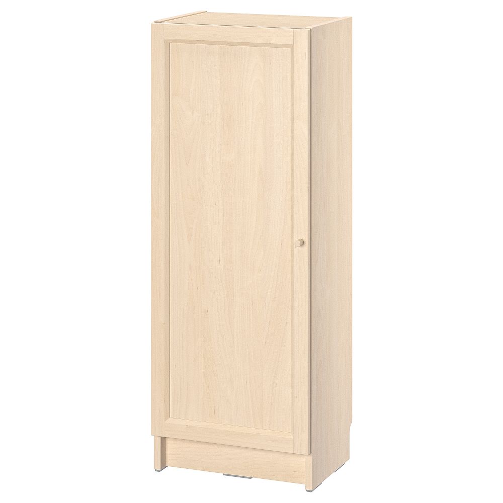 Стеллаж с дверью, под березу, 40x30x106 см IKEA BILLY БИЛЛИ, OXBERG ОКСБЕРГ 894.832.88 - фото 1