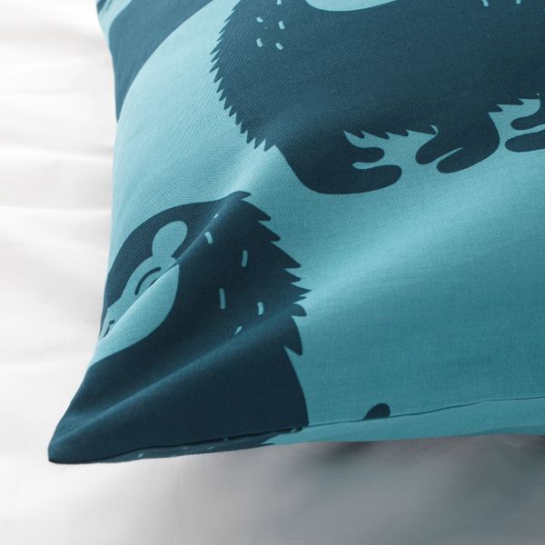 Пододеяльник и 1 наволочка, обезьянка, синий 150x200/50x70 см IKEA ДЬЮНГЕЛЬСКОГ 703.937.11 - схема-чертеж с размерами