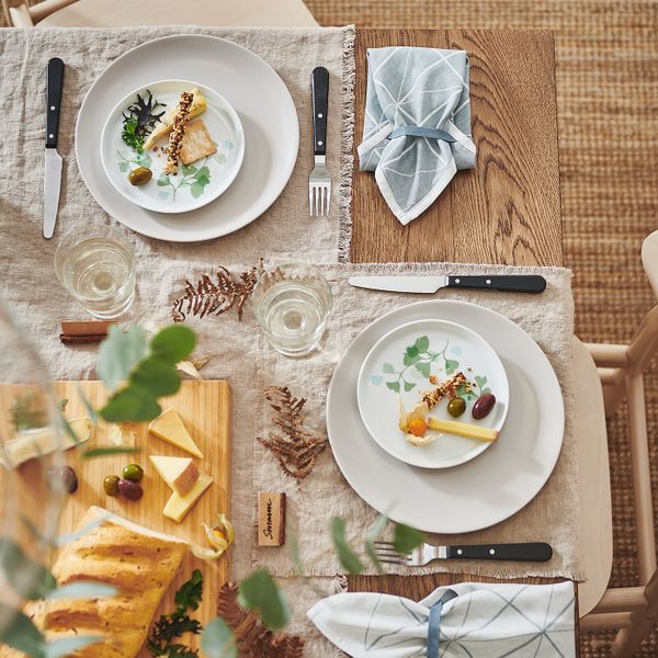 Тарелка десертная, орнамент «листья» белый/зеленый 17 см IKEA STILENLIG СТИЛЕНЛИГ 104.509.93 - схема-чертеж с размерами