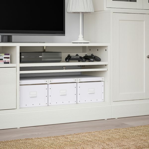 Шкаф для ТВ, комбинированный, стекляные дверцы, белый 322x47x212 см IKEA ХАВСТА 492.658.19 - фото 5