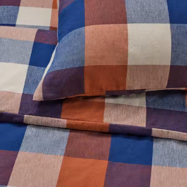 BLÅSENAP Пододеяльник и 2 наволочки - разноцветный/клетка 240x220/50x60 см - фото 4